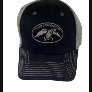 Duck Commander Embroidered Baseball Cap Hat Two Tone Grey The Game Hook & Loop